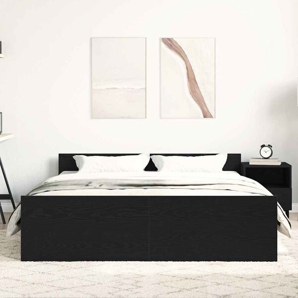 vidaXL Rama ł&oacute;żka bez materaca, czarny dąb, 150x200 cm