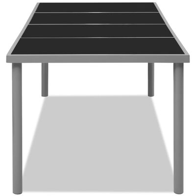 vidaXL Stół ogrodowy, 190x90x74 cm, czarny, stalowy