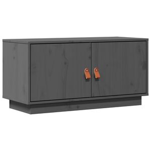 vidaXL Szafka pod TV, szara, 80x34x40 cm, lite drewno sosnowe