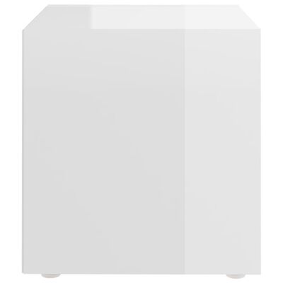 vidaXL Szafka pod TV, wysoki połysk, biała, 37x35x37 cm, płyta