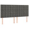 vidaXL Zagł&oacute;wek ciemnoszary 200x5x118/128 cm aksamit