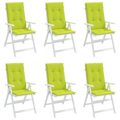 vidaXL Poduszki na krzesła ogrodowe, 6 szt., jasnozielone, 120x50x3 cm