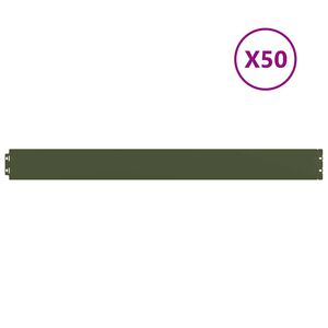 vidaXL Obrzeża trawnikowe 50 szt. Oliwkowo-zielone 10x103 cm