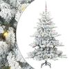 vidaXL Sztuczna choinka z zawiasami z podstawą Biały 150 cm PVC i stal