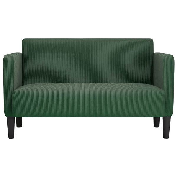 vidaXL Sofa dwuosobowa ciemnozielona 109 cm Tkanina sztruksowa