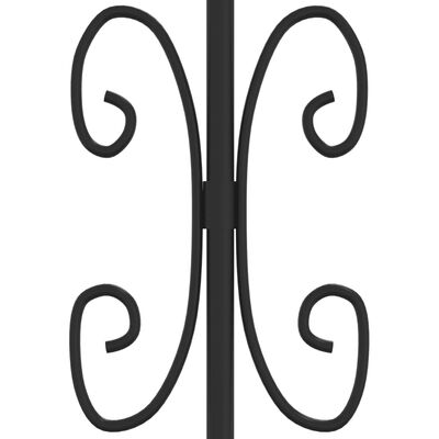 vidaXL Ogrodzenie z grotami, czarne, 165 cm, malowana proszkowo stal