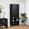 vidaXL Highboard Czarny Dąb 69,5 x 34 x 180 cm Materiał drewnopochodny
