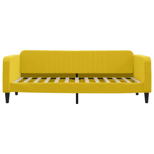 vidaXL Sofa z materacem do spania, ż&oacute;łta, 90x200 cm, aksamit