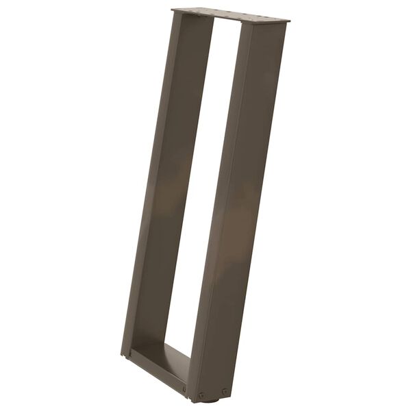 vidaXL Nogi do stołu konsolowego w kształcie litery U 2 szt. Naturalna stal 38x(72-73) cm Stal