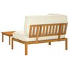 vidaXL Zestaw Sof z poduszką Gładki 2 pcs Kremowy Lite Drewno Akacji