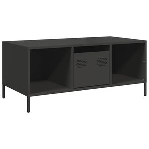vidaXL Stolik kawowy, czarny, 101,5x50x43,5 cm, stal