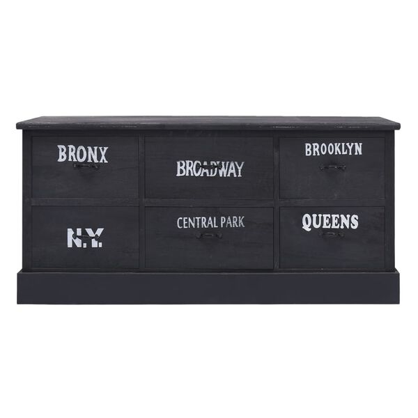 vidaXL Ławka do przedpokoju, czarna, 115x30x40 cm, drewno