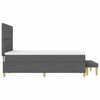vidaXL Ł&oacute;żko sprężynowe z materacem ciemno szary 140 x 190 cm tkanina