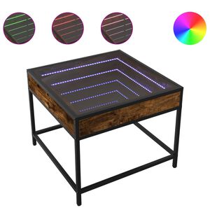 vidaXL Stolik kawowy z LED Infinity, przydymiony dąb, 50x50x41 cm