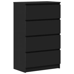 vidaXL Komoda, czarna, 60x35x98,5 cm, materiał drewnopochodny