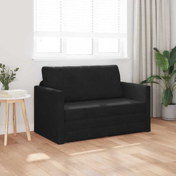 vidaXL Sofa Bed 110cm Czarny Aksamit