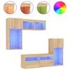 vidaXL 5-częściowy zestaw mebli TV z LED, dąb sonoma