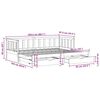 vidaXL Sofa rozsuwana z szufladami, bez materaca, białe, 80x200 cm
