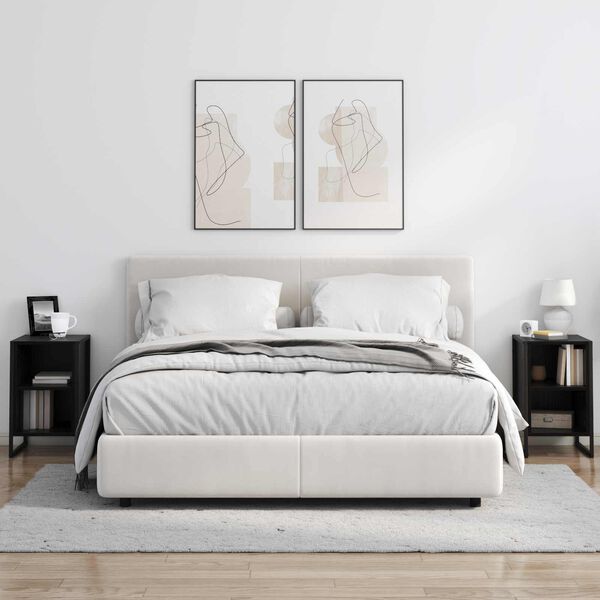 vidaXL Stolik nocny Czarny Dąb 39.5 x 30 x 50 cm