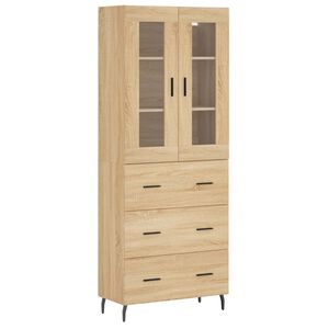 vidaXL Witrynka, dąb sonoma, 69,5x34x180 cm, materiał drewnopochodny