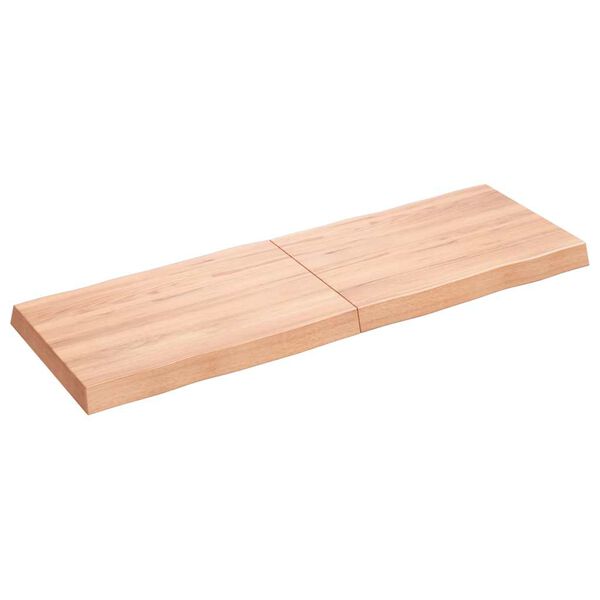 vidaXL Blat jasnobrązowy 120x40x(2-6) cm drewno z naturalną krawędzią