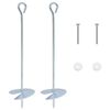 vidaXL Kotwa ziemna 2 pcs srebrny &Oslash;10 x 40 cm Galwanizowany metal