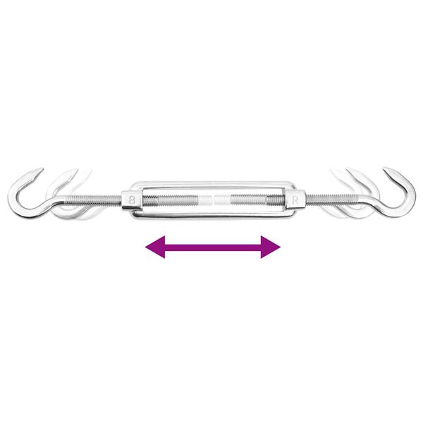 vidaXL 8-cz. zestaw akcesori&oacute;w do montażu żagla ogrodowego, stal