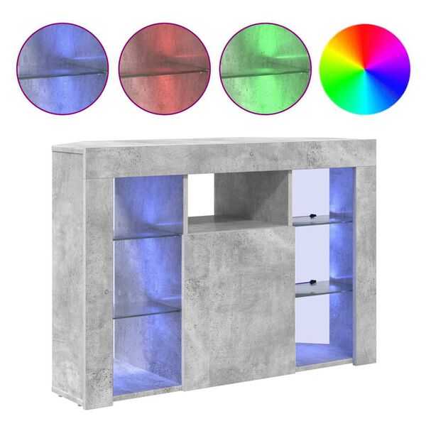vidaXL Kątowa szafka LED pod telewizor Betonowy szary 100x40x68cm