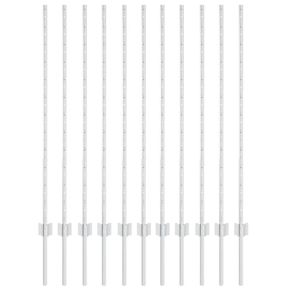 vidaXL Słupek ogrodzeniowy. 11 pcs Srebrny 120 cm Stal