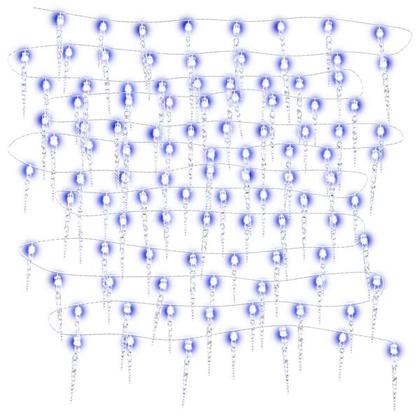 vidaXL Lampki świąteczne w kształcie sopli, 200 LED, niebieskie, 20 m