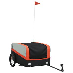 vidaXL Przyczepka rowerowa, czarno-pomarańczowa, 45 kg, żelazo