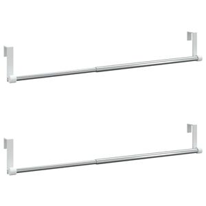 vidaXL Karnisze, 2 szt., biało-srebrne, 40-60 cm, aluminium