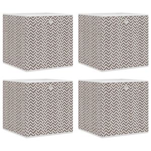 vidaXL Składane pudełka, 4 szt., brązowe, 32x32x32 cm, włóknina