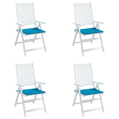 vidaXL Poduszki na krzesła ogrodowe, 4 szt., niebieskie, 40 x 40 x 3 cm