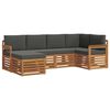 vidaXL Zestawy sof 6 pcs Naturalny i Antracytowy Lite Drewno Akacji