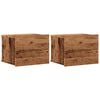 vidaXL Wiszące szafki nocne, 2 szt., stare drewno, 40x32x30 cm