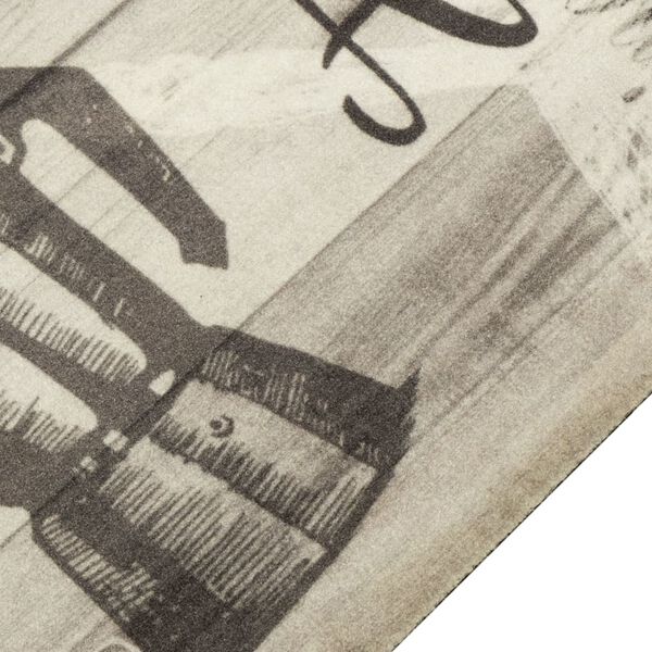 vidaXL Dywanik kuchenny z motywem kawy, szary, 60x300 cm, aksamitny