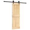 vidaXL Drzwi przesuwne Naturalny i czarny 70 x 210 cm