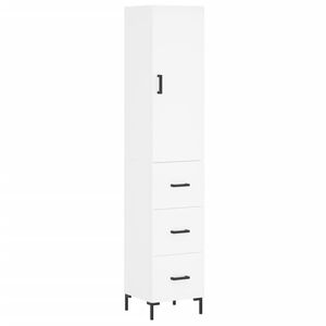 vidaXL Wysoka szafka, biała, 34,5x34x180 cm, materiał drewnopochodny