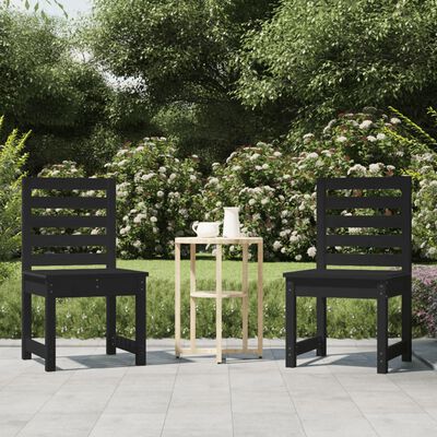 vidaXL Krzesła ogrodowe, 2 szt., czarne, 50x48x91,5 cm, lita sosna