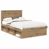 vidaXL Ramka ł&oacute;żka Dąb rzemieślniczy 120 x 200 cm Lite drewno sosnowe
