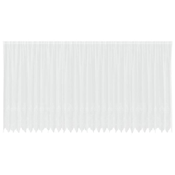 vidaXL Firanka Koronkowa z zasłonami Biały 245 x 750 cm Poliester
