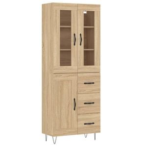 vidaXL Witrynka, dąb sonoma, 69,5x34x180 cm, materiał drewnopochodny