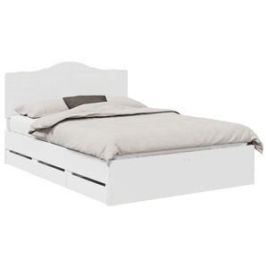 vidaXL Ramka ł&oacute;żka z szufladą Biały 160 x 200 cm Drewno inżynieryjne