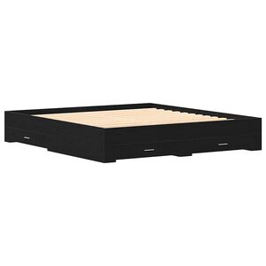 vidaXL Ramka ł&oacute;żka Czarny Dąb 180 x 200 cm Materiał drewnopochodny