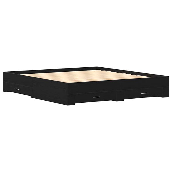 vidaXL Ramka ł&oacute;żka Czarny Dąb 180 x 200 cm Materiał drewnopochodny