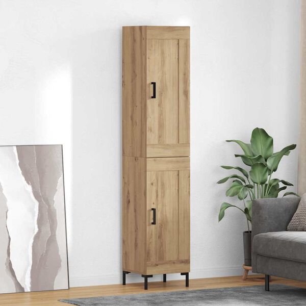 vidaXL Highboard Dąb rzemieślniczy 34,5 x 34 x 180 cm