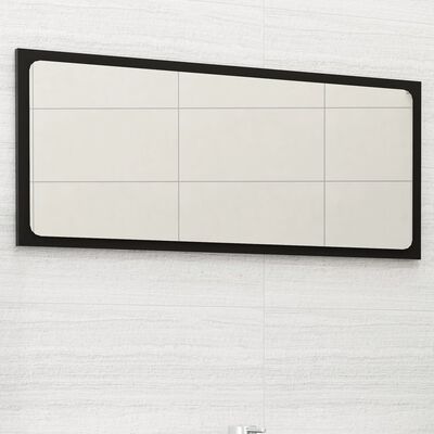 vidaXL Lustro łazienkowe, czarne, 80x1,5x37 cm, płyta wiórowa