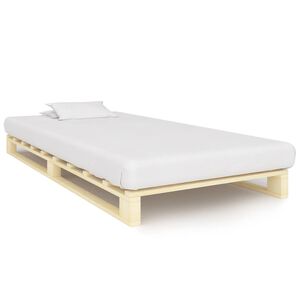 vidaXL Rama ł&oacute;żka z palet, lite drewno sosnowe, 90 x 200 cm