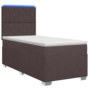 vidaXL Ł&oacute;żko kontynentalne z materacem Ciemny brąz 80 x 200 cm tkanina